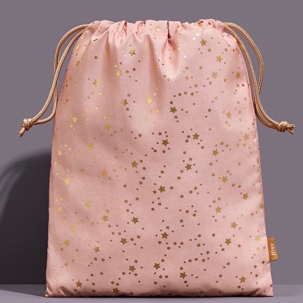Ipsy ‘Time To Shine’ Sparkly Metallic Blush Pink Cosmetics Glam Bag Pouch
